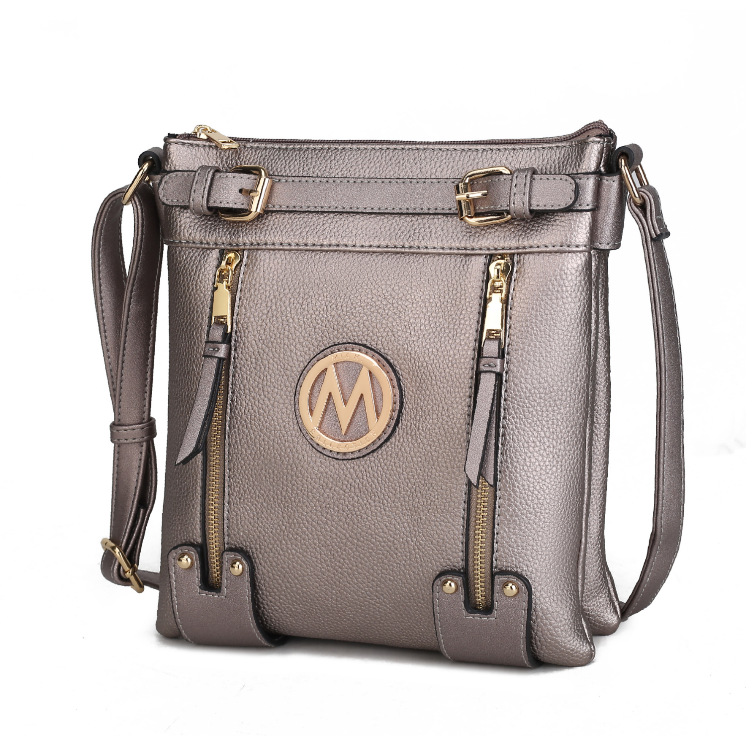 MKF Collection Lilian Crossbody Handbag By Mia K - Pewter