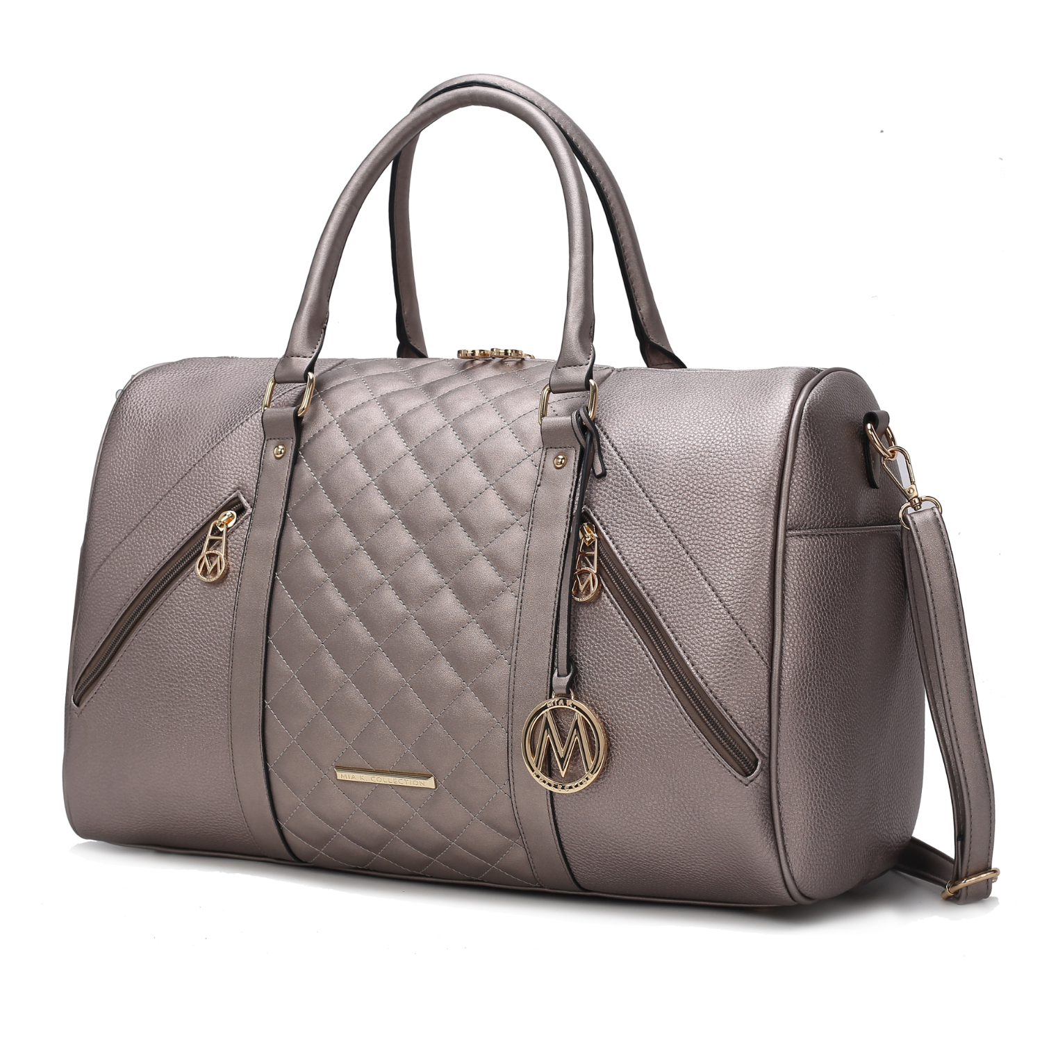 MKF Collection Allegra Vegan Leather Women's Duffle By Mia K - Pewter