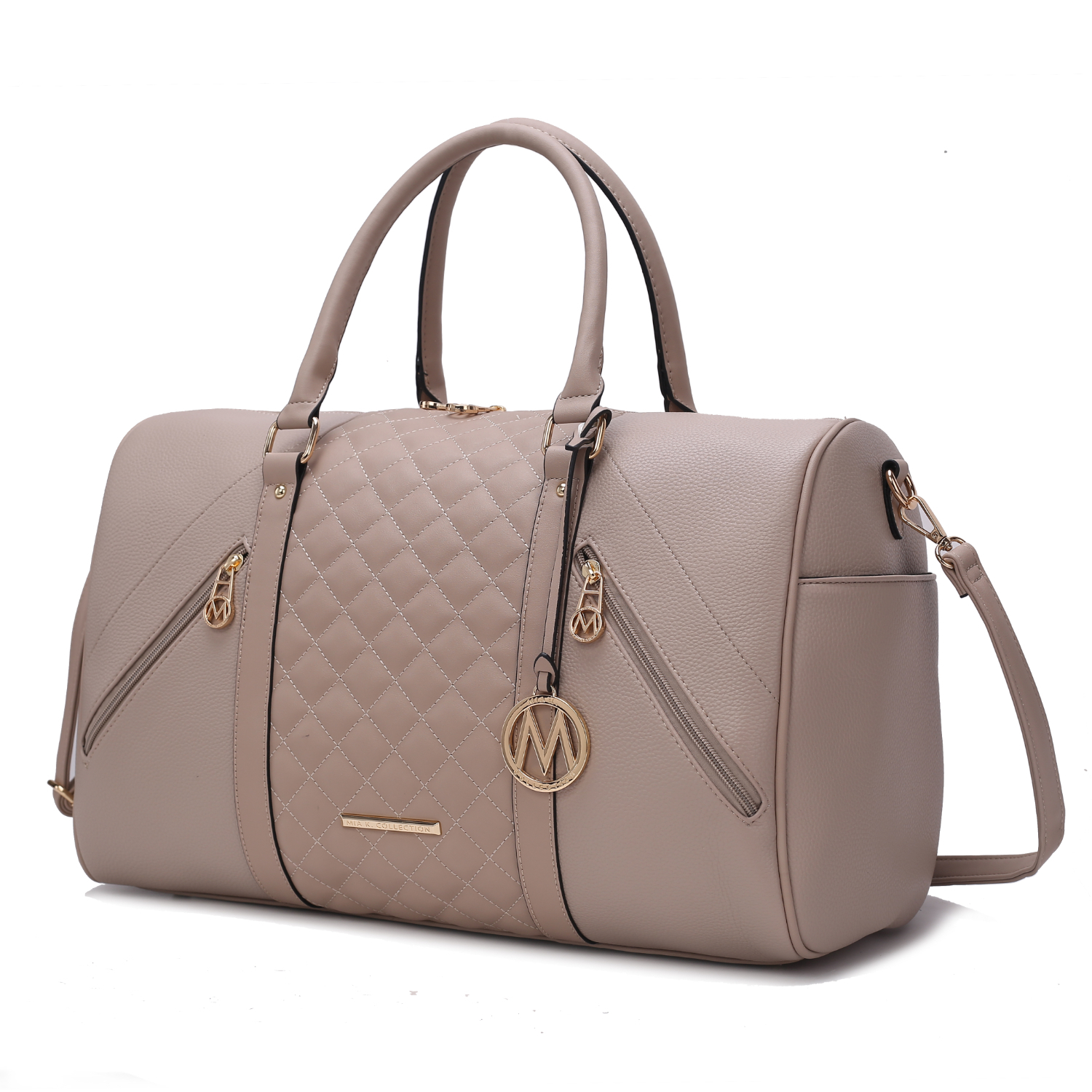 MKF Collection Allegra Vegan Leather Women's Duffle By Mia K - Taupe