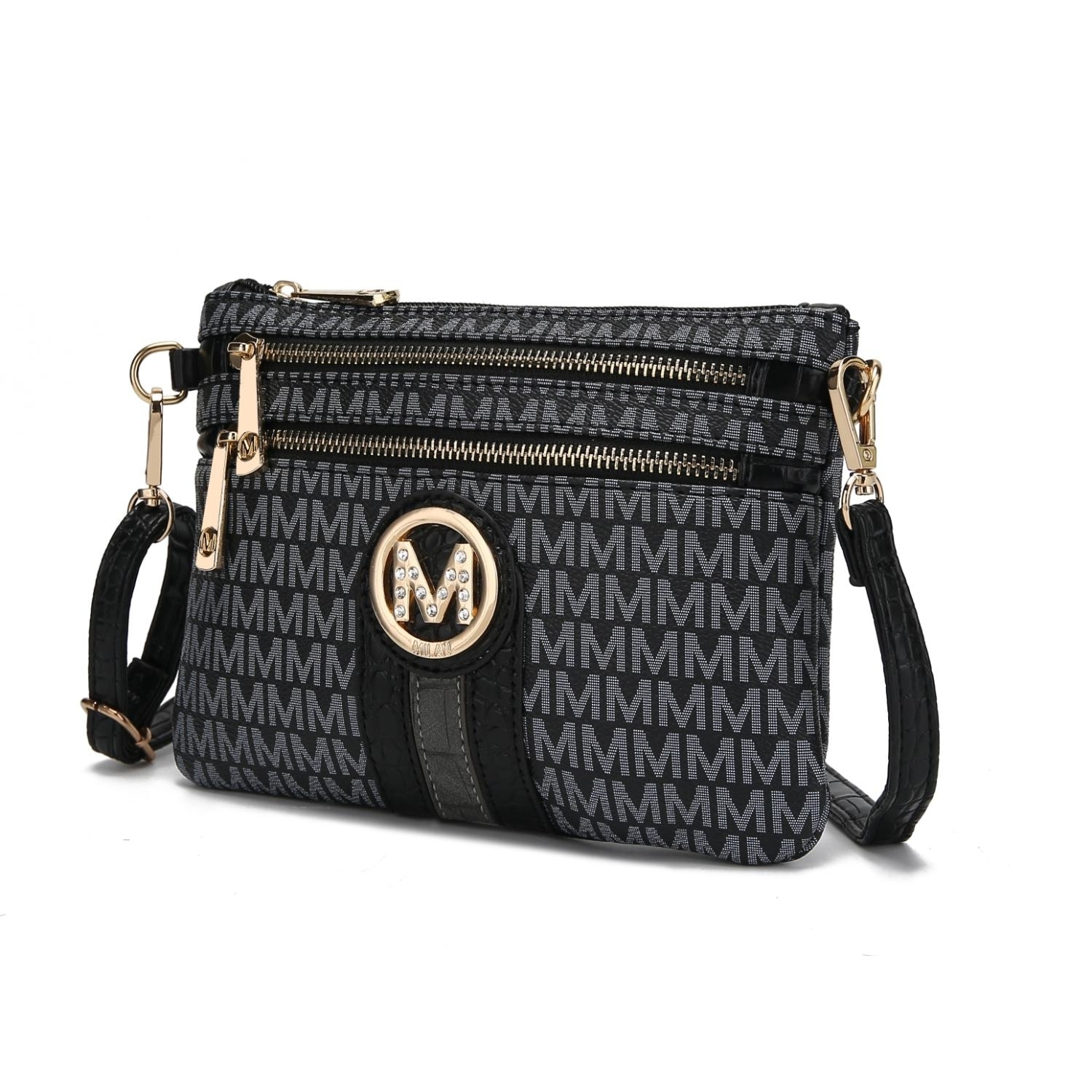 MKF Collection Tarren Signature Crossbody Handbag Wristlet By Mia K. - Black