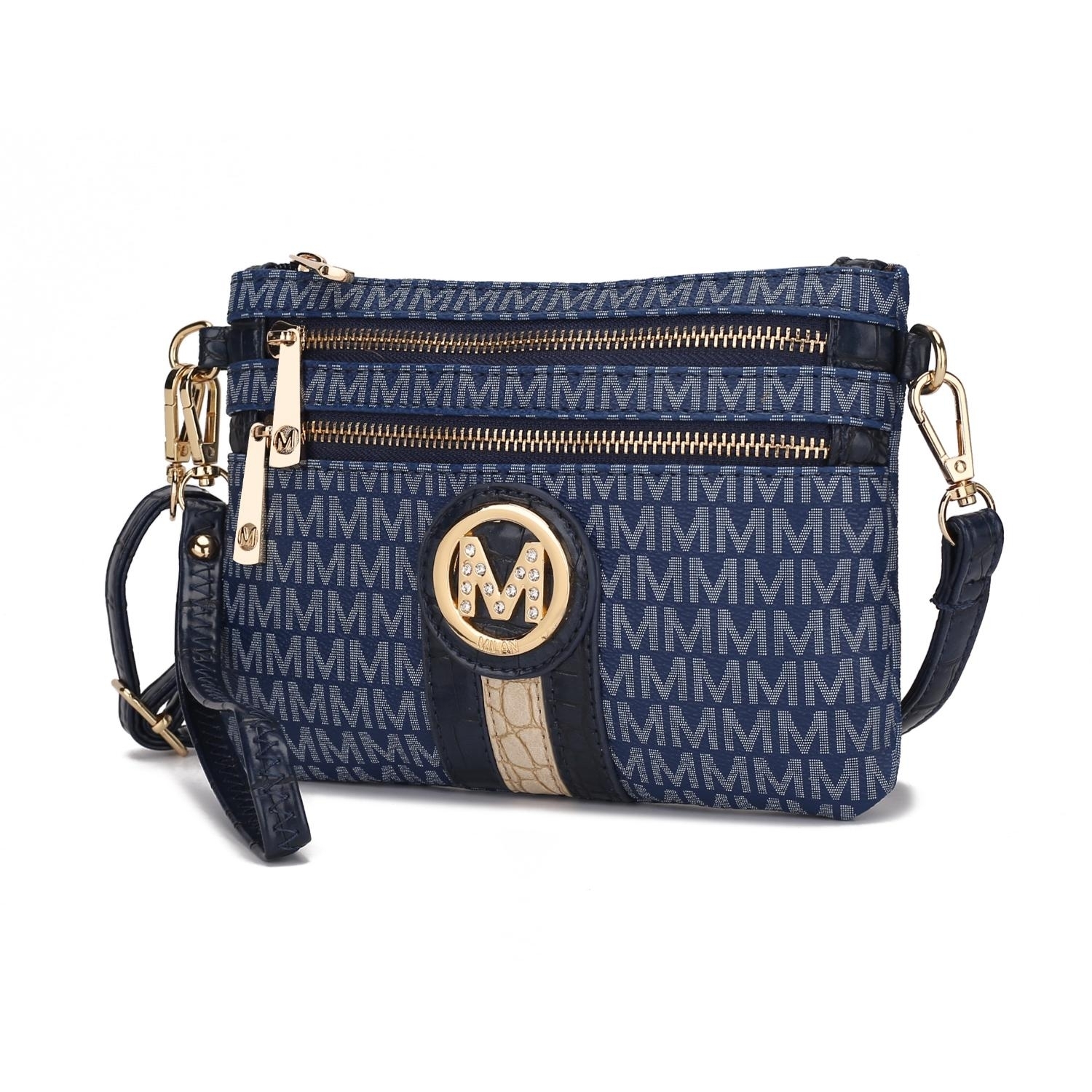 MKF Collection Tarren Signature Crossbody Handbag Wristlet By Mia K. - Navy
