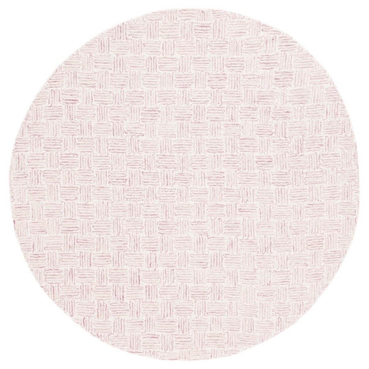 SAFAVIEH MLP537U Micro-Loop Pink / Ivory - 5' X 5' Round Round