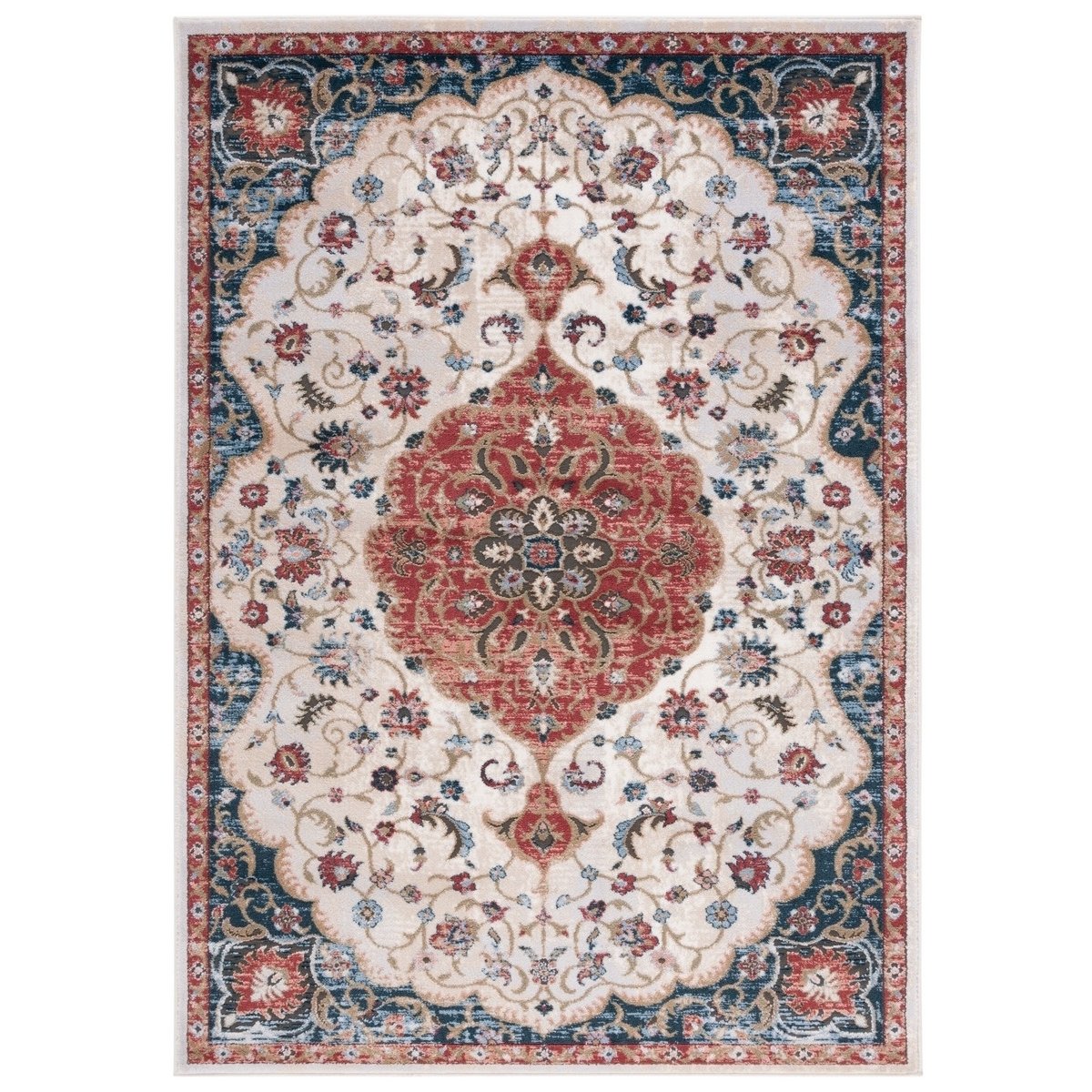SAFAVIEH ROW114A Rosewood Ivory / Red - 2'-3 X 8' Runner