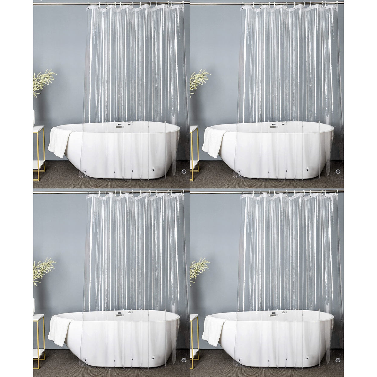 2-Pack: Premium Heavy Weight Clear Shower Curtain Liner 70x84