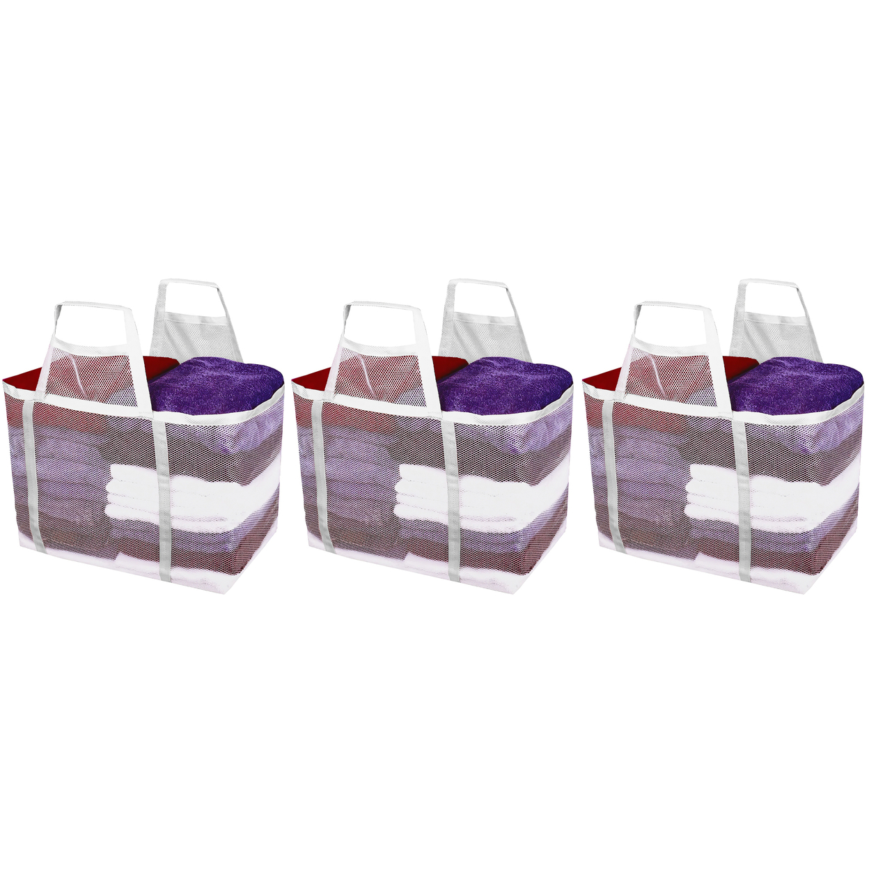 2-Pack: Foldable Lightweight Long Lasting Multi-Use Ultra Soft Mesh Laundry Storage Basket