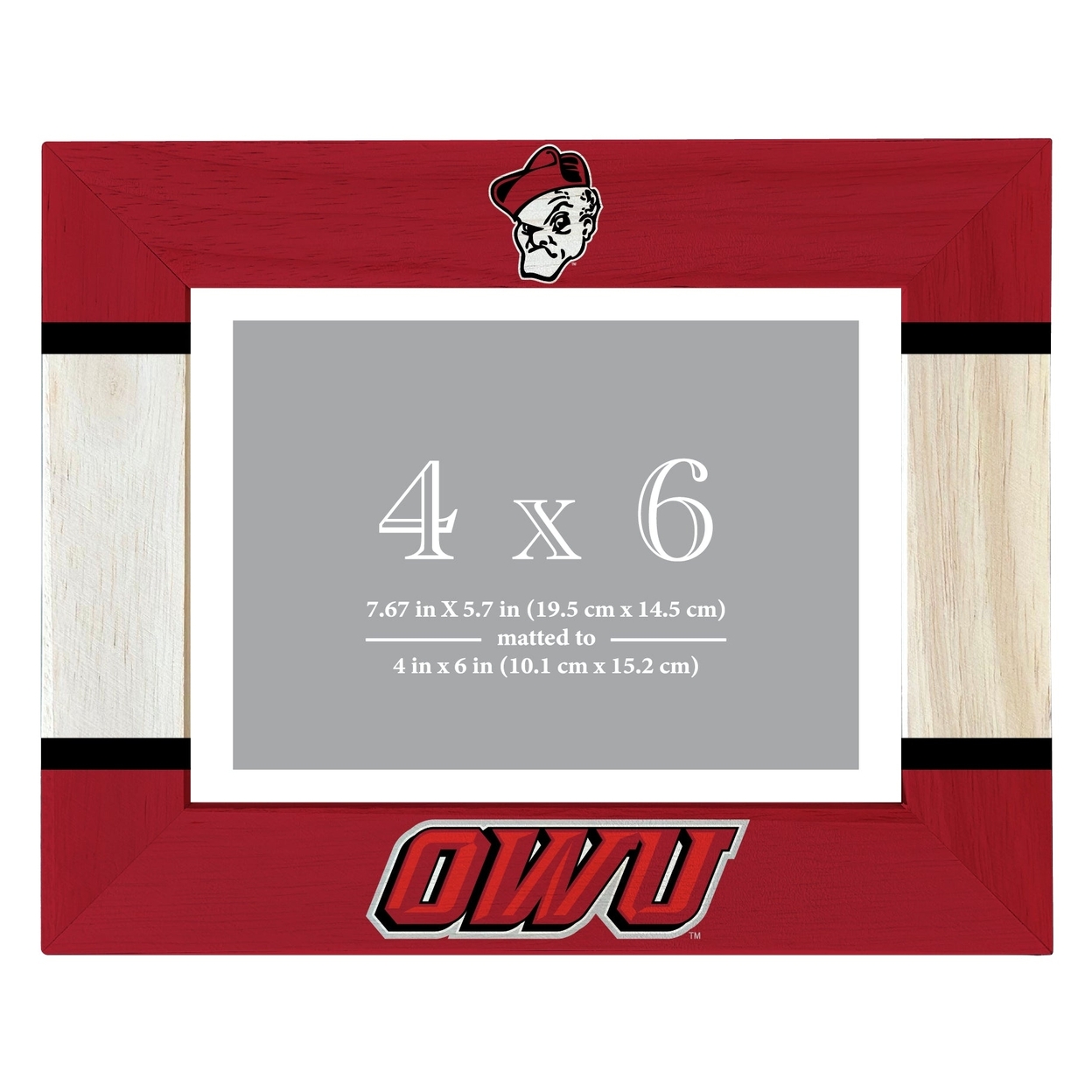 Ohio Wesleyan University Wooden Photo Frame Matted To 4 X 6 Inch - Printed