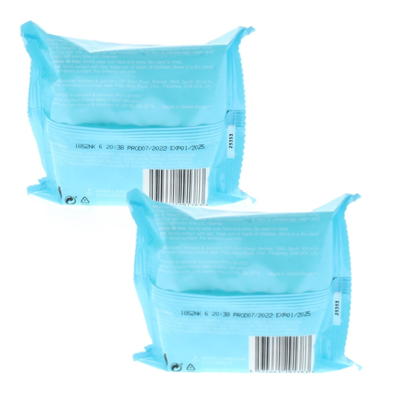 Neutrogena Hydro Boost Cleanser Facial Wipes (2 Packs Of 25 Wipes- Total 50 Wipes)