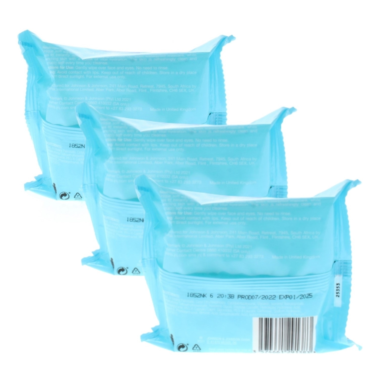 Neutrogena Hydro Boost Cleanser Facial Wipes (3 Packs Of 25 Wipes- Total 75 Wipes)