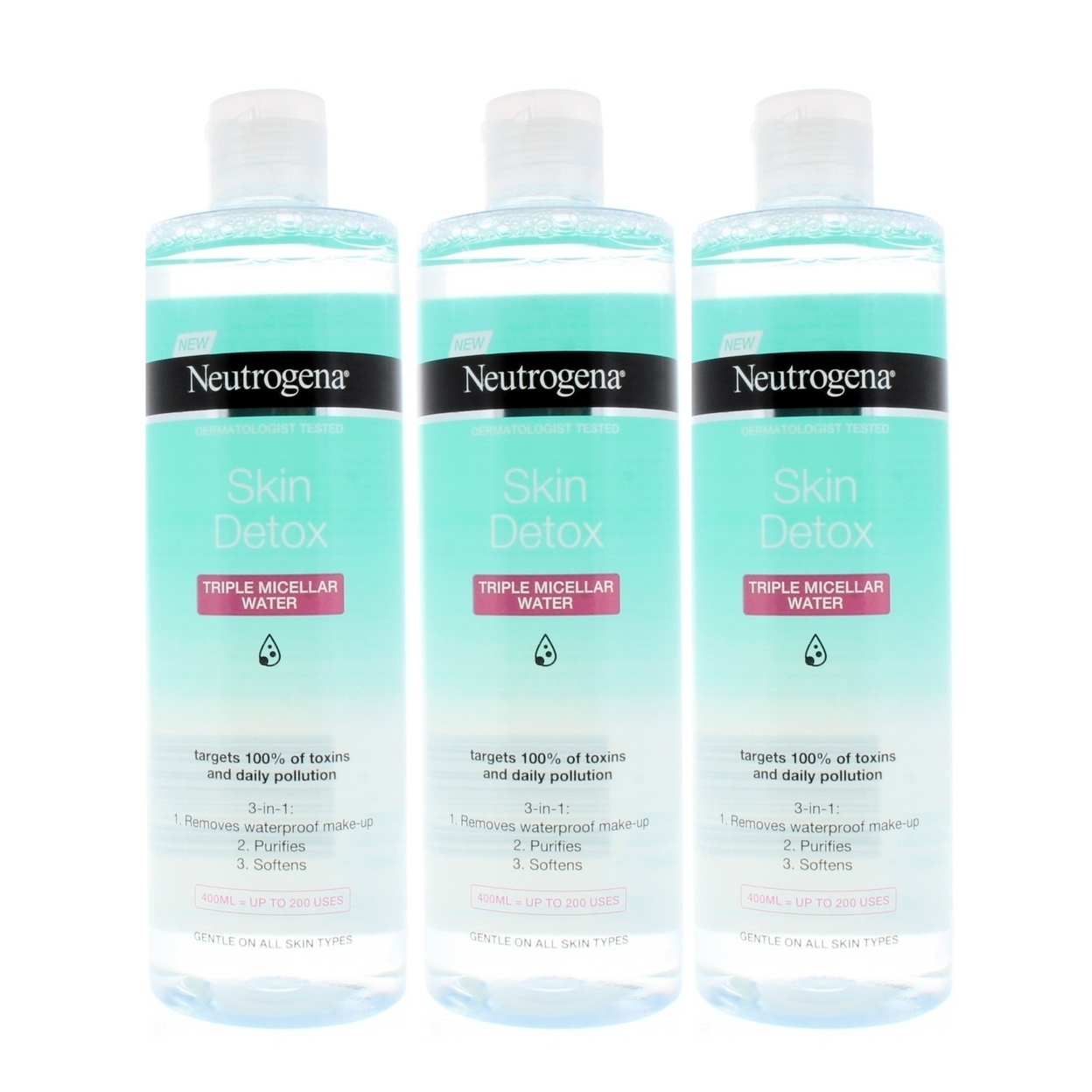 Neutrogena Skin Detox Triple Micellar Water 400ml (3 Pack)