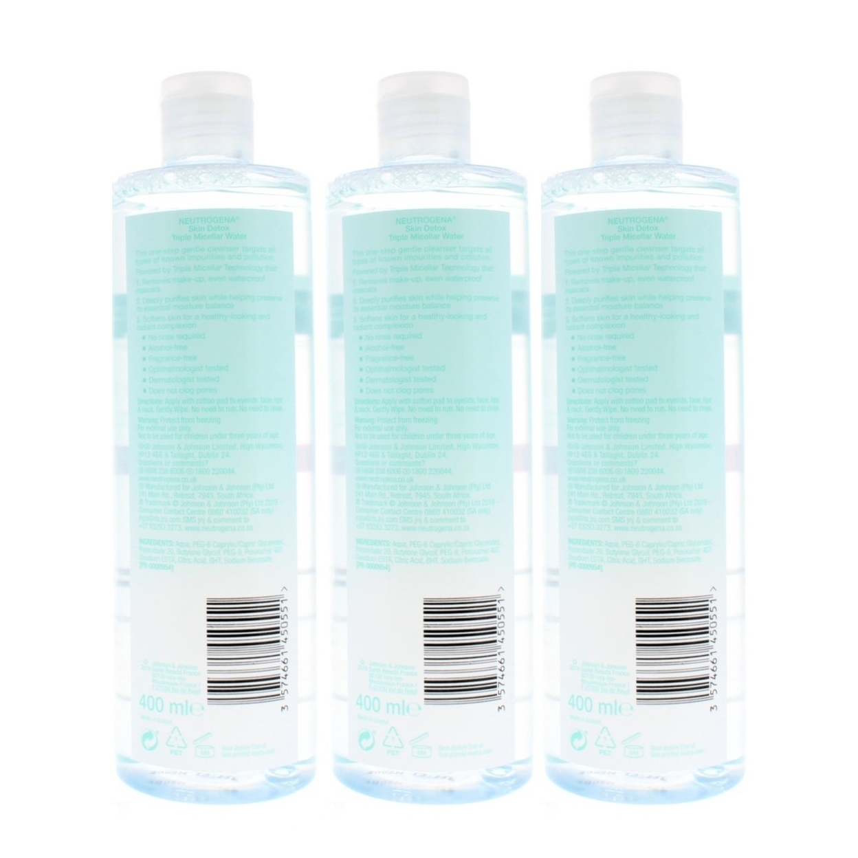 Neutrogena Skin Detox Triple Micellar Water 400ml (3 Pack)