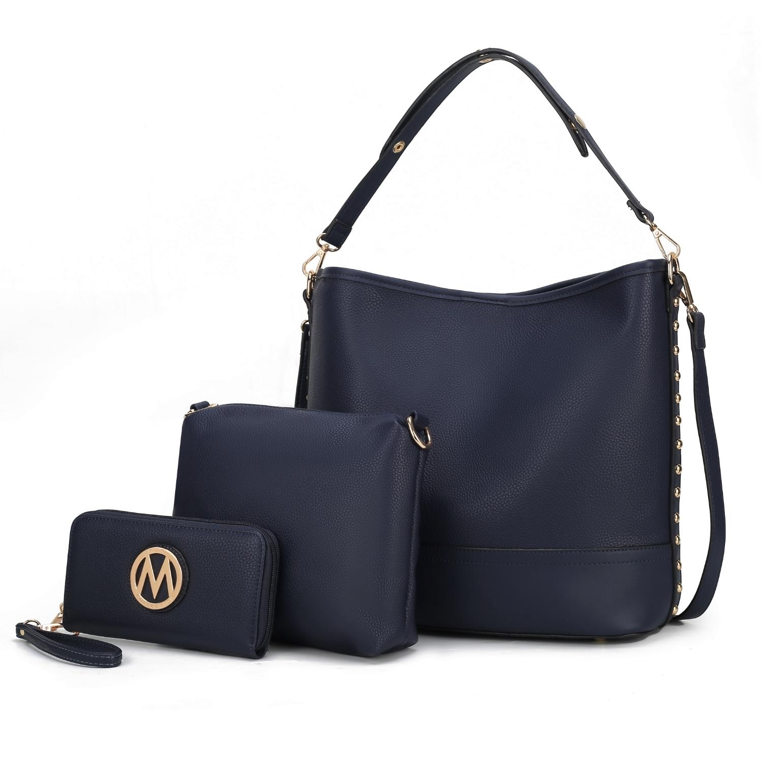 MKF Collection Ultimate Hobo Handbag Pouch & Wallet By Mia K. - Navy