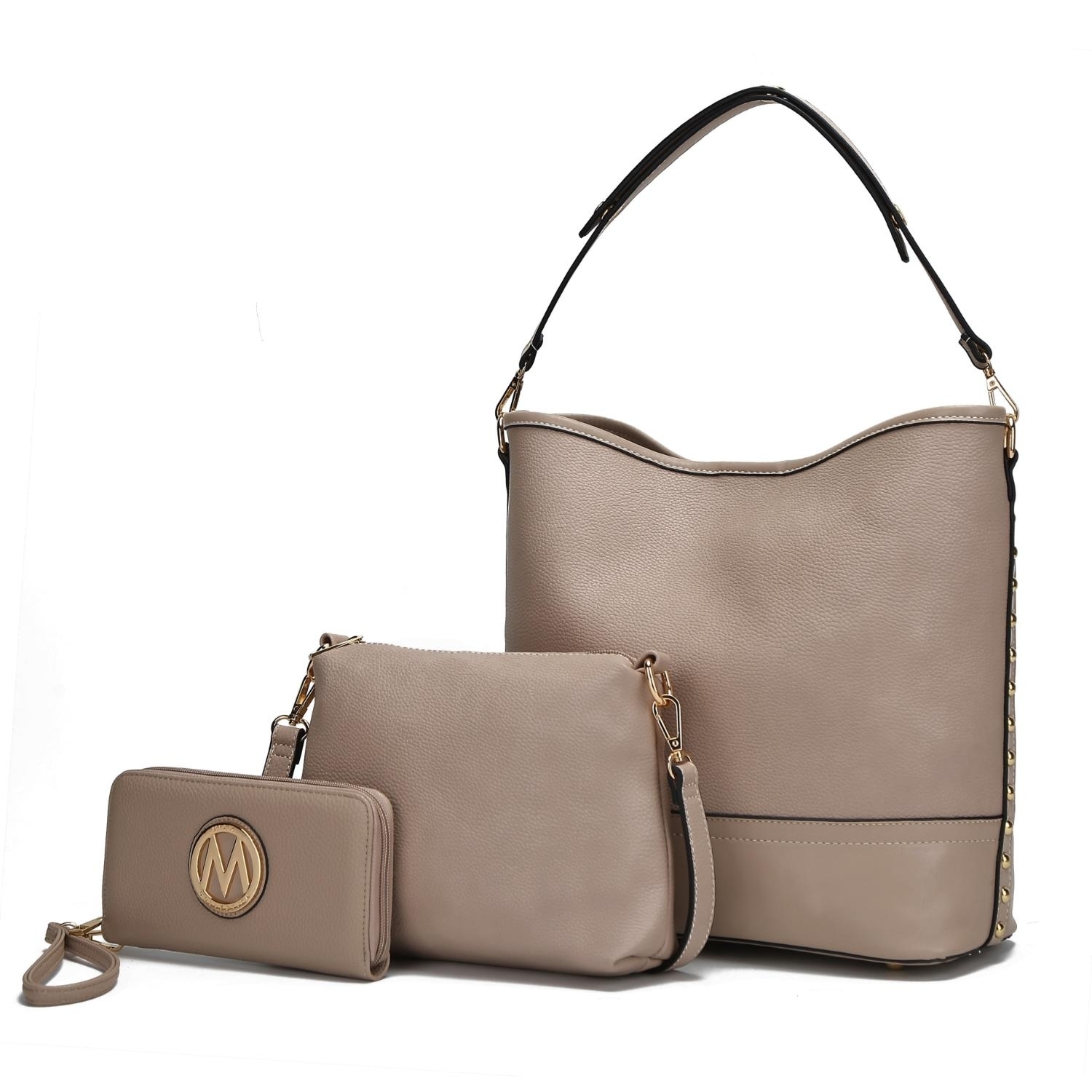 MKF Collection Ultimate Hobo Handbag Pouch & Wallet By Mia K. - Taupe