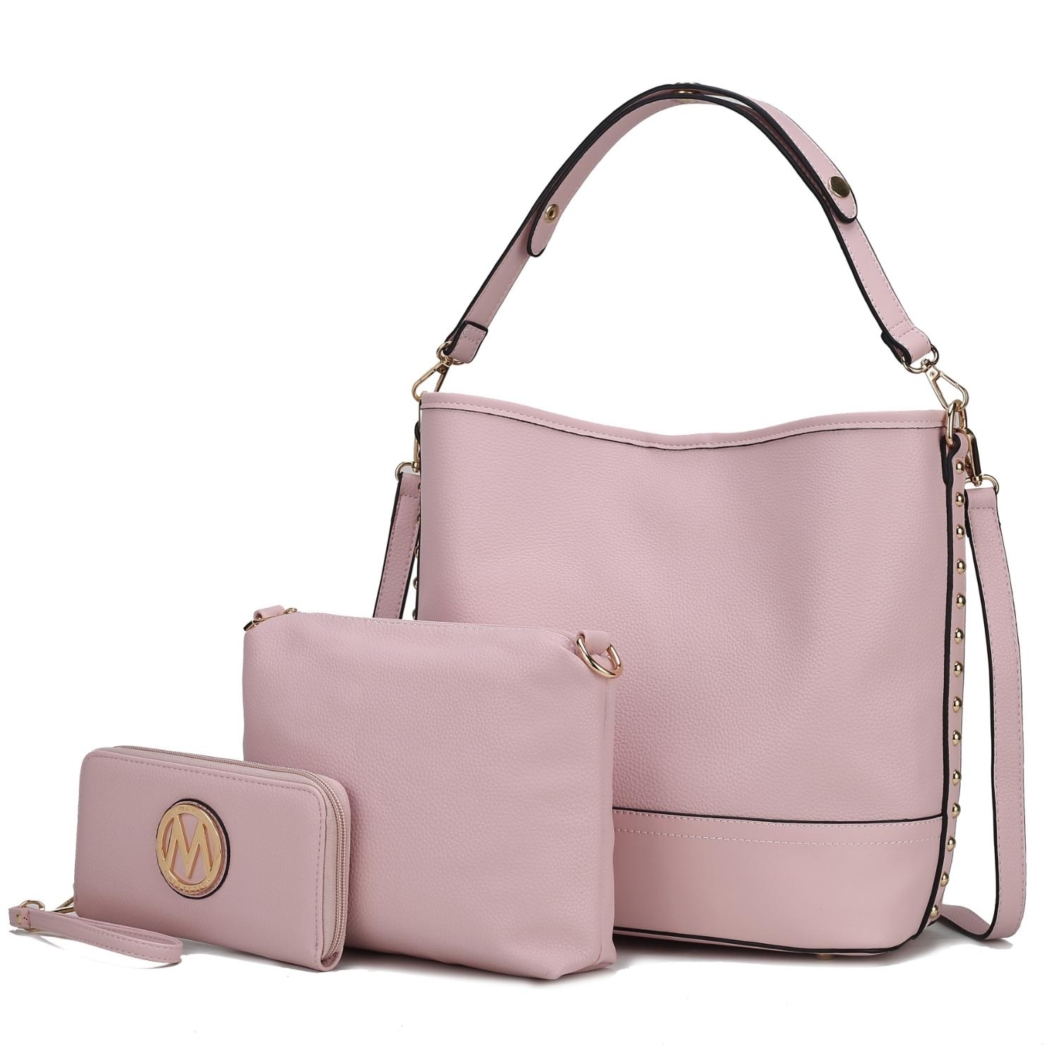 MKF Collection Ultimate Hobo Handbag With Pouch & Wallet By Mia K. - Pink