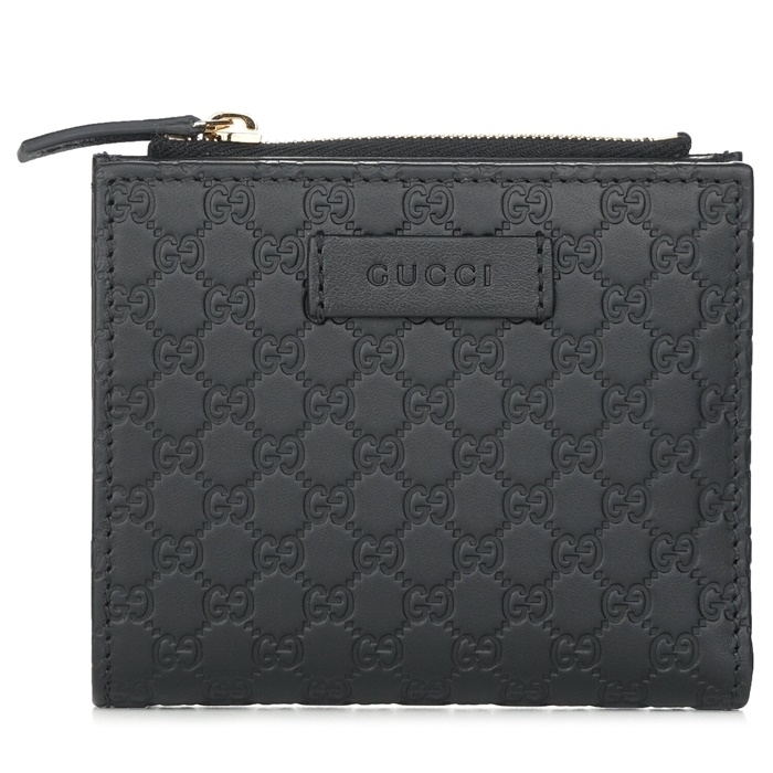 Gucci Micro GG Guccissima Leather Small Bifold Wallet 510318 Black