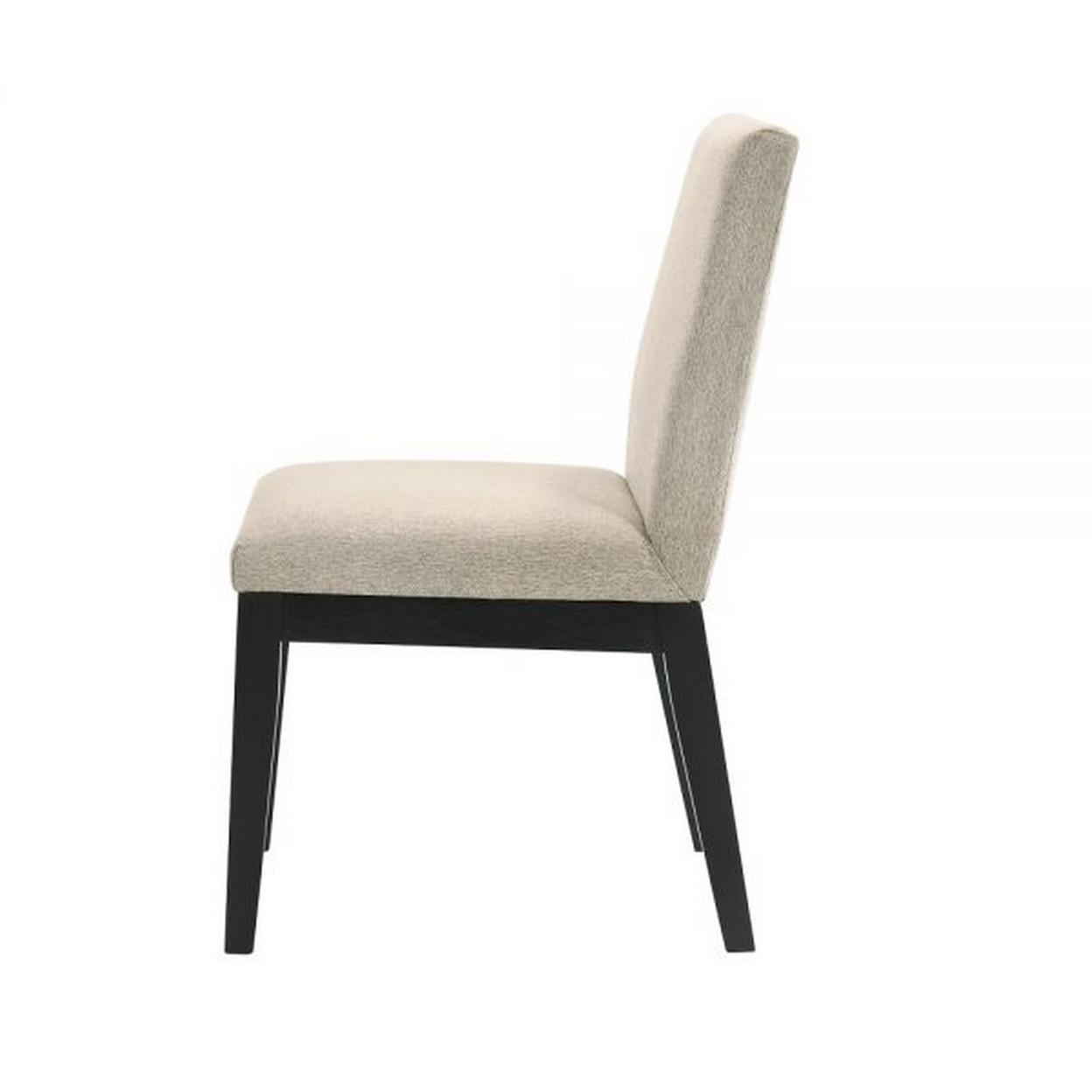 Fin 23 Inch Dining Chair, Set Of 2, Fabric Upholstery, Beige And Black - Saltoro Sherpi