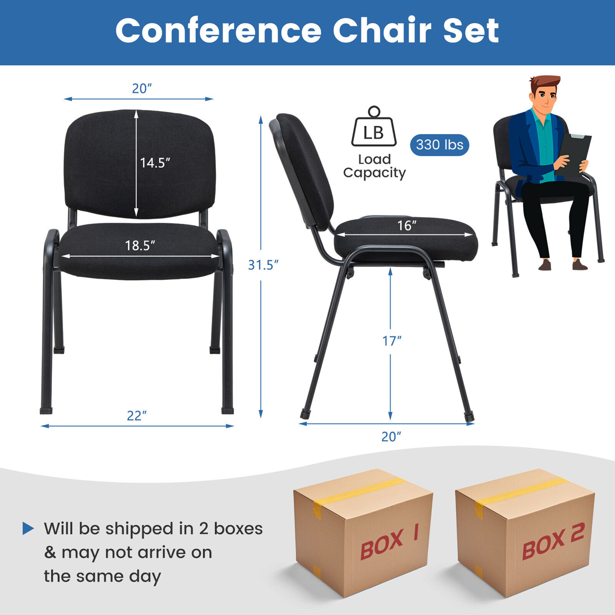 Set Of 10 Office Guest Chair Stackable Reception Chair Waiting Conference Room