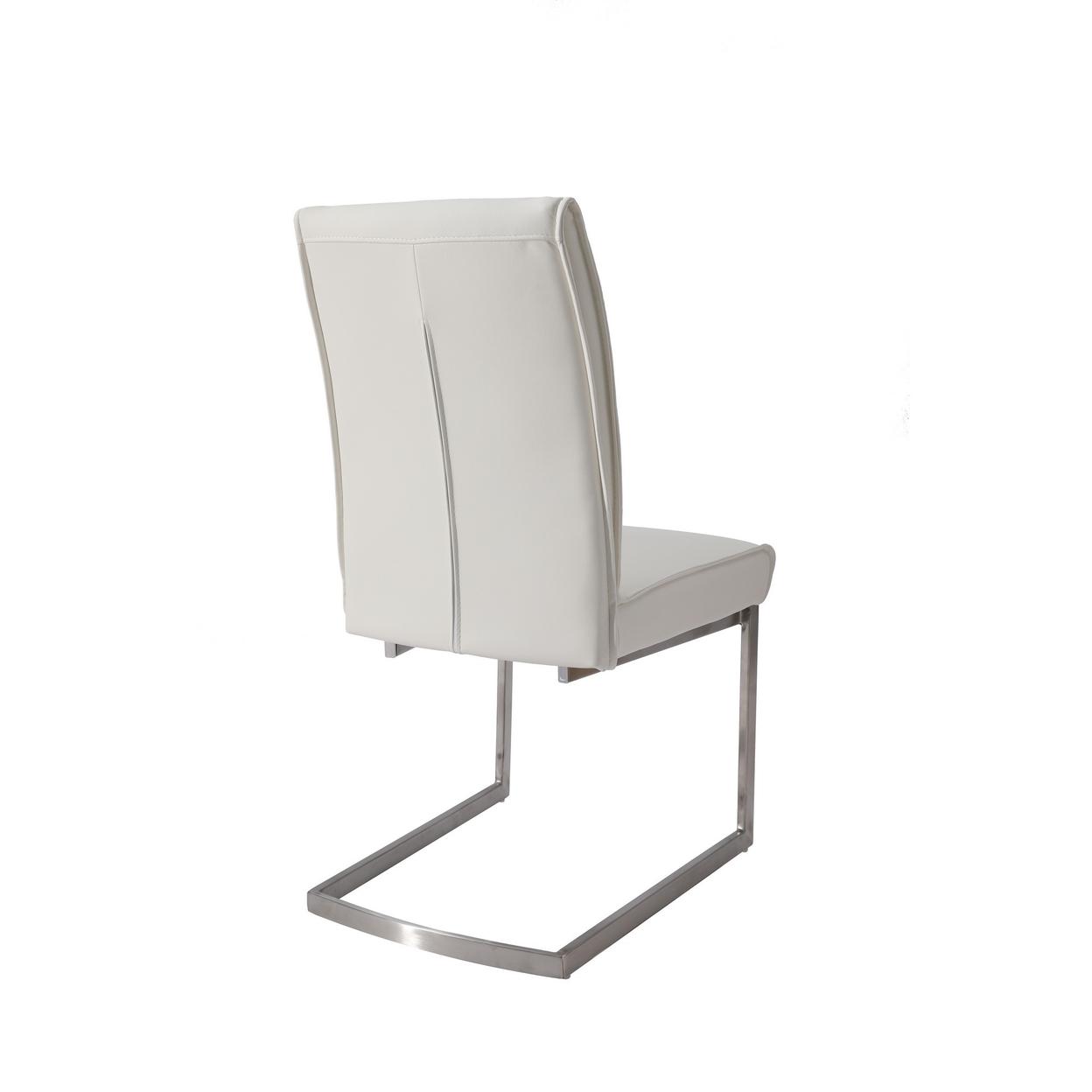 Leatherette Dining Chair With Breuer Style, Set Of 2, White- Saltoro Sherpi