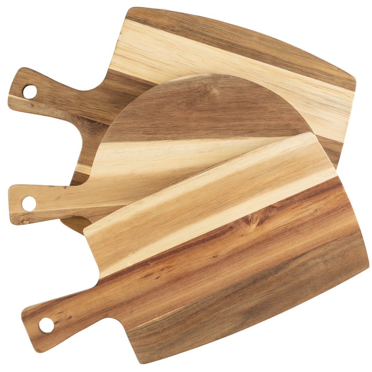 Cutting Boards For Kitchen 3Piece Acacia Wood Cutting Board Set With Handles