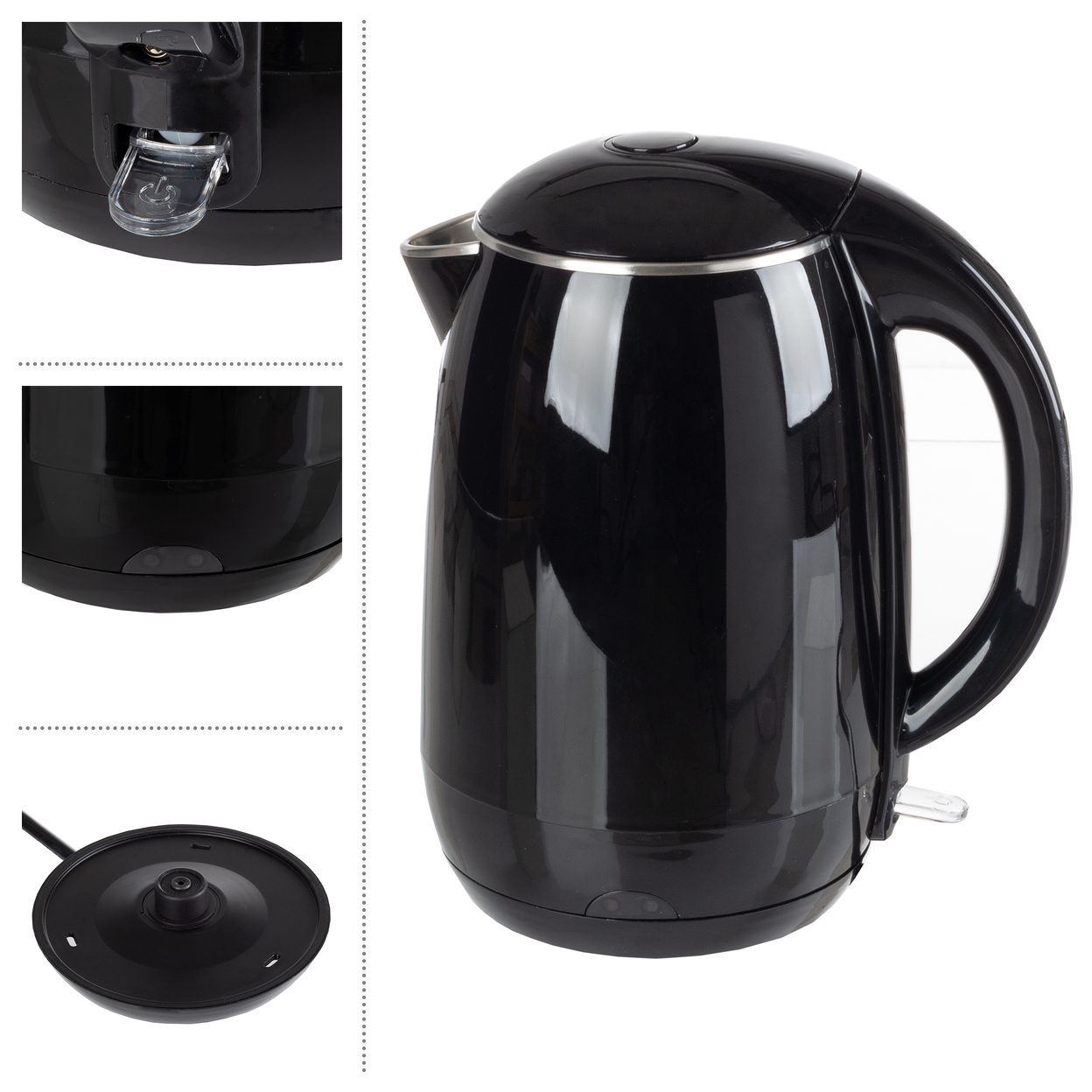 Electric Kettle Rapid Boil Steel Interior Auto Shut Off Counter Top Water Heater