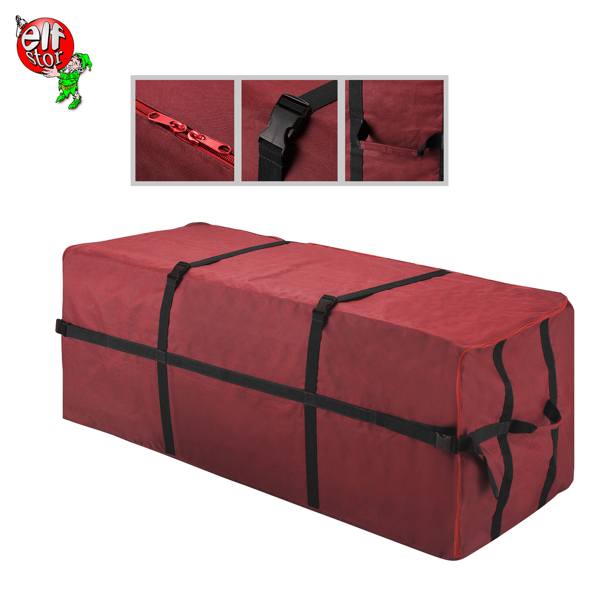 Elf Stor Red Christmas Tree Canvas Storage Bag Large For 7.5 Foot Tree