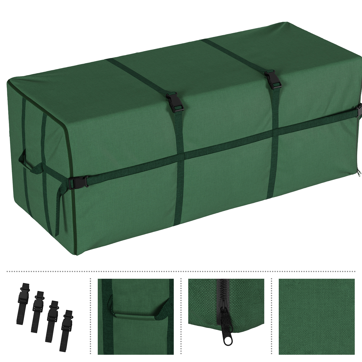 Elf Stor Heavy Duty Canvas Christmas Tree Storage Bag Large For 9 Foot Tree - Green
