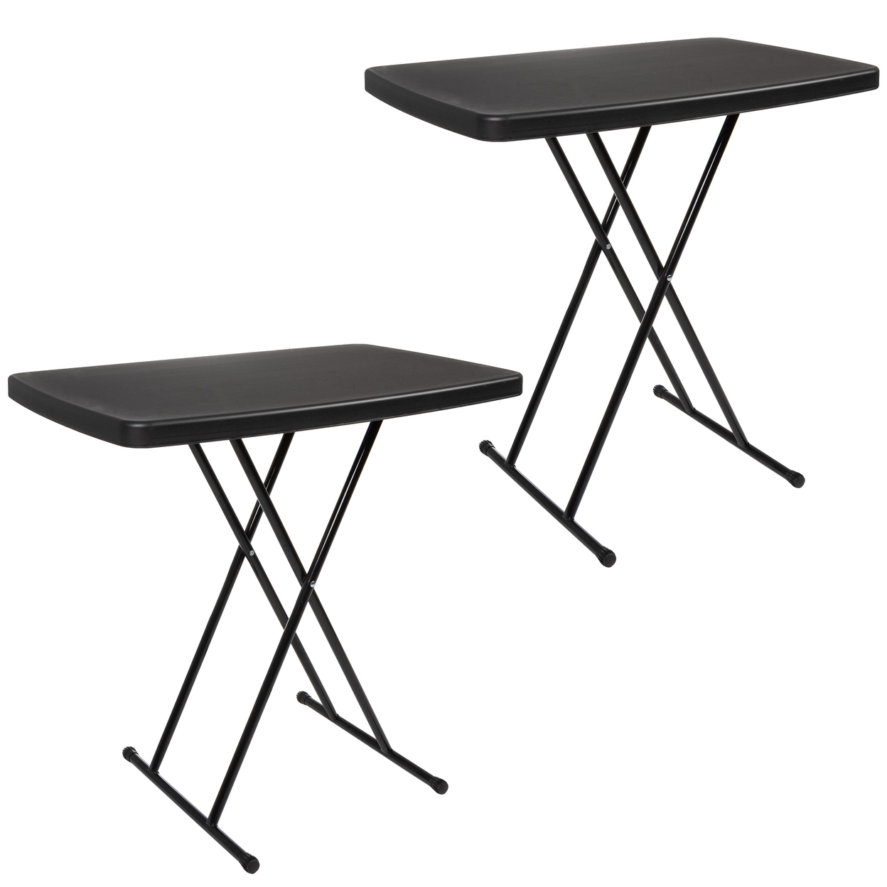 Folding Table Set 2 Lightweight Portable Tables Small Plastic Desk For Camping