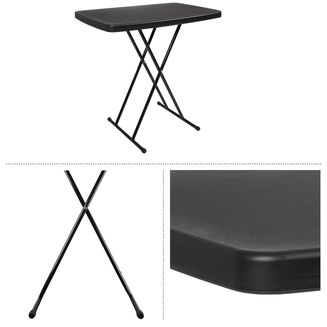 Folding Table Set 2 Lightweight Portable Tables Small Plastic Desk For Camping