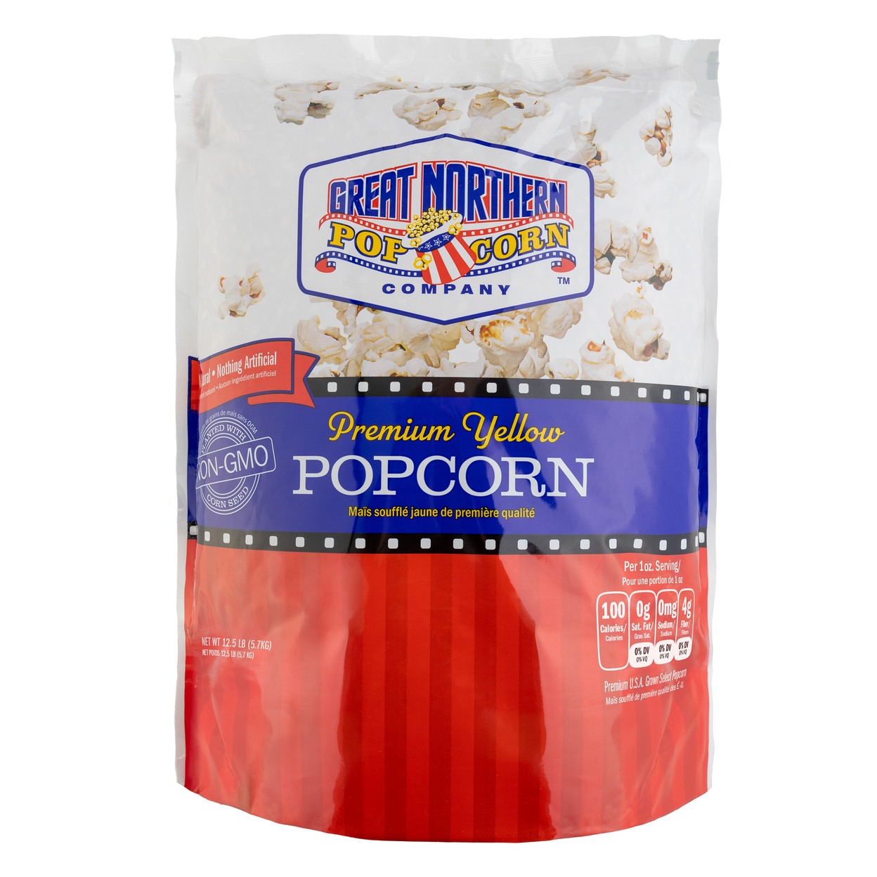 Premium Yellow Popcorn Kernels 12.5lbs Resealable Bag Of Gourmet Popping Corn