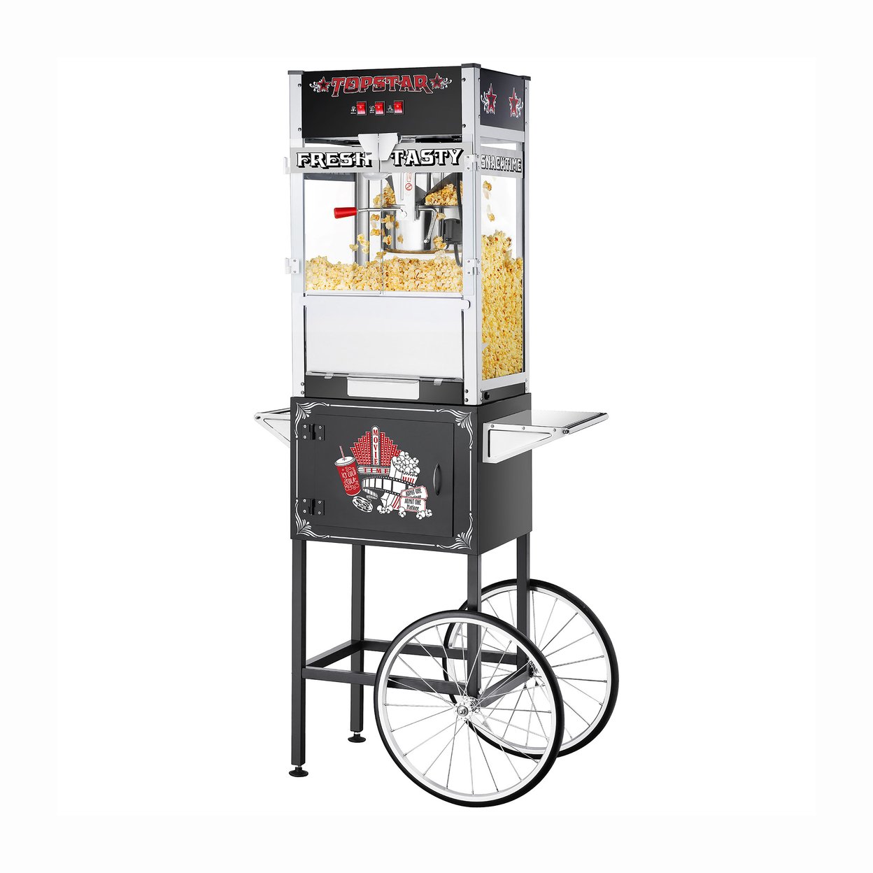 Popcorn Machine With Cart Commercial Quality 12-Ounce Commercial Kettle Popper