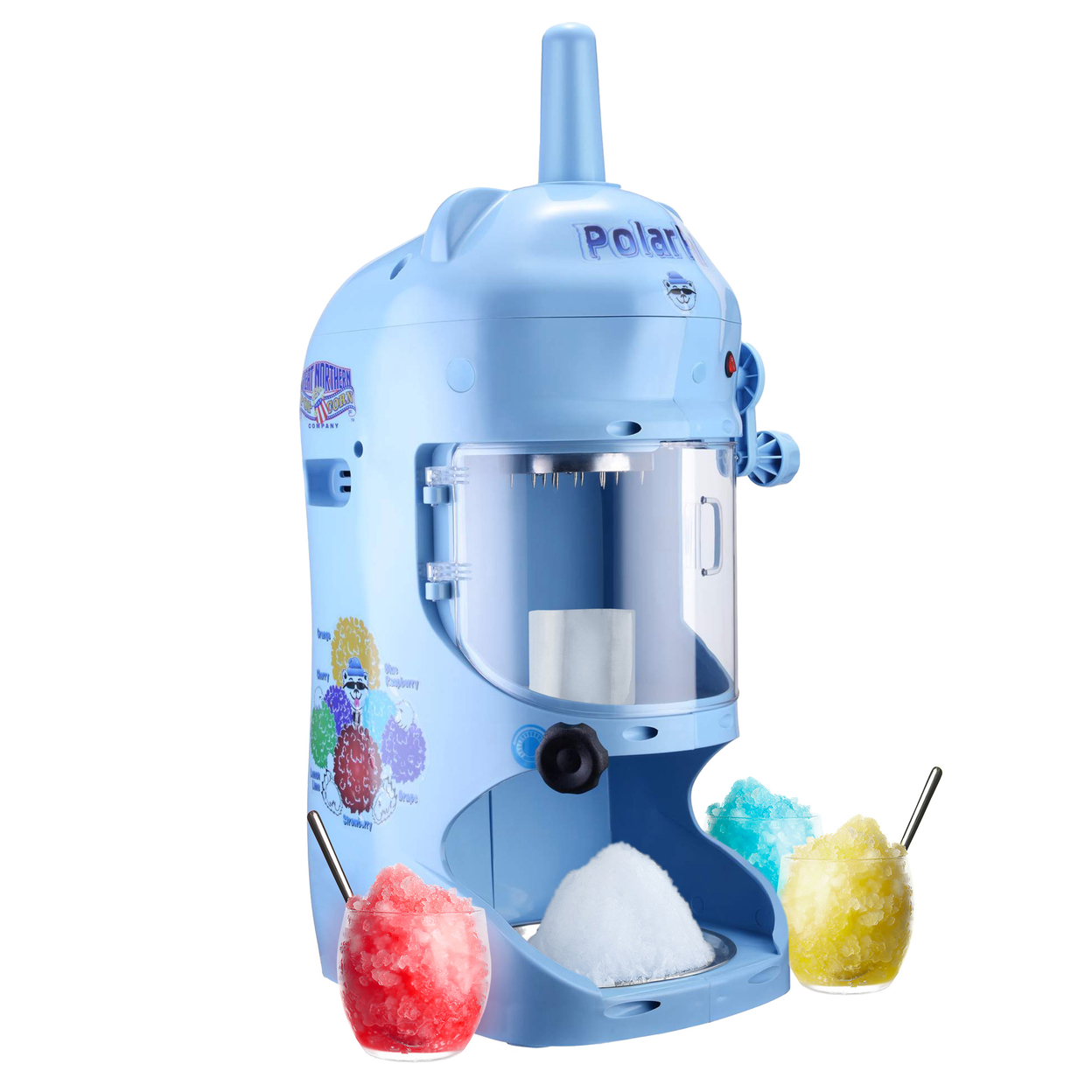 Snow Cone Machine Ice Shaver 250W Motor Countertop Crushed Ice Maker, Blue