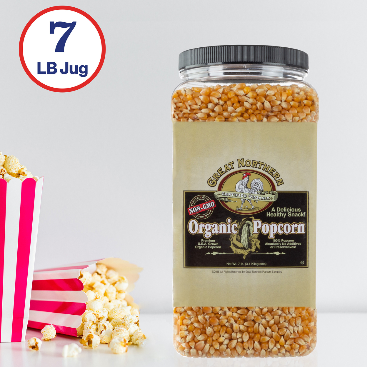 Great Northern Popcorn Organic Yellow Gourmet Popcorn All Natural, 7 Pounds
