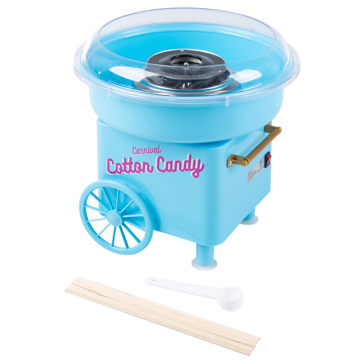 Countertop Cotton Candy Machine Includes Scoop And 10 Serving Sticks, Blue
