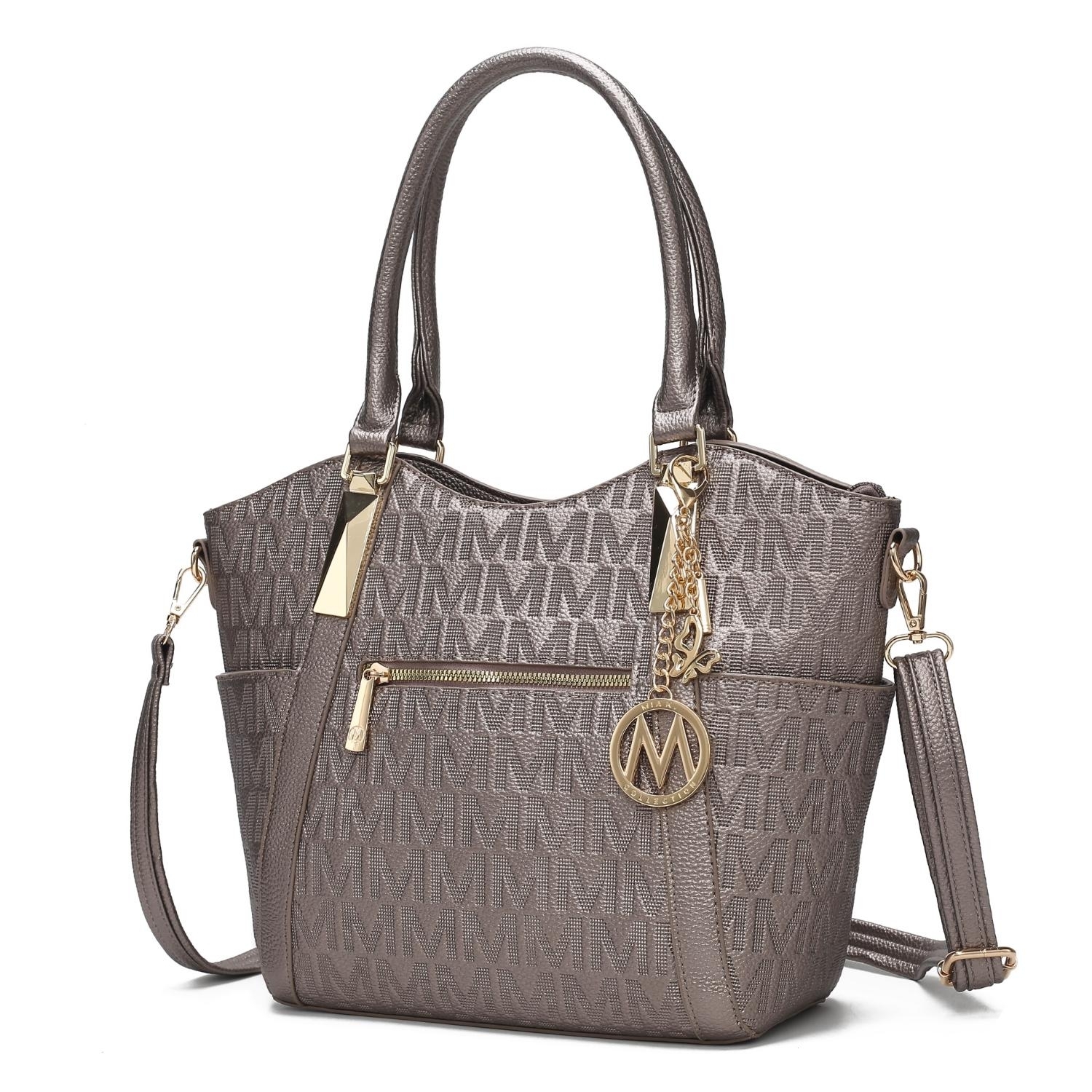MKF Collection Hazel Vegan Leather Women's Tote By Mia K - Pewter