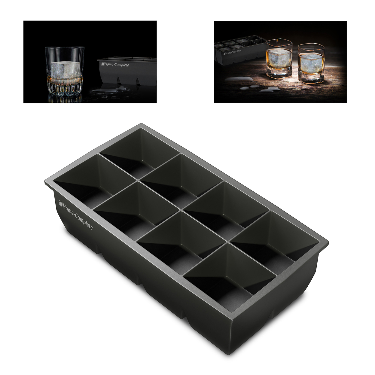 Large 2 Inch Ice Cube Tray Mold Whiskey Cocktails Silicone Make 8 Icecubes