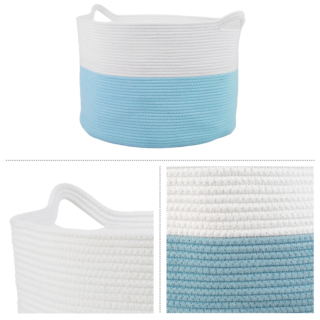 XL Laundry Basket Cotton Rope Clothes Basket Handles Home Storage Dcor