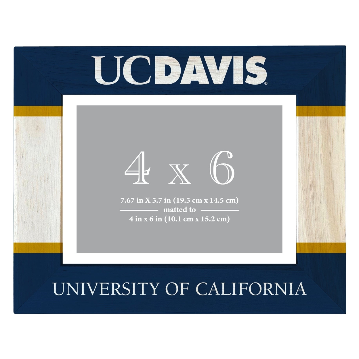 UC Davis Aggies Wooden Photo Frame Matted To 4 X 6 Inch - Printed