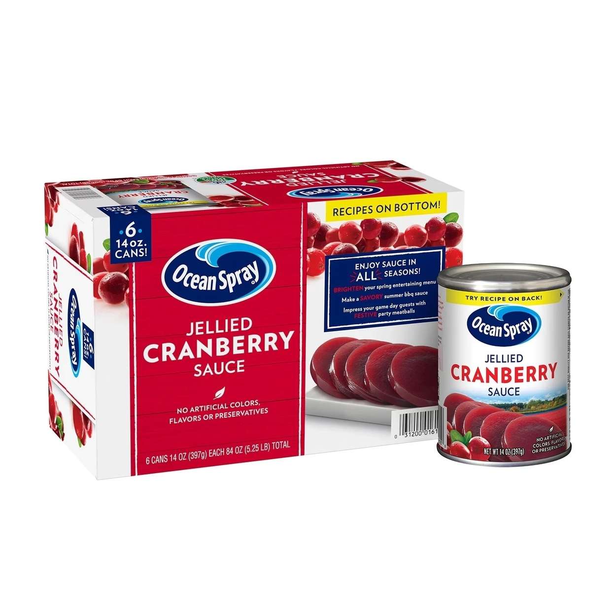 Ocean Spray Jellied Cranberry Sauce, 14 Ounce (Pack Of 6)