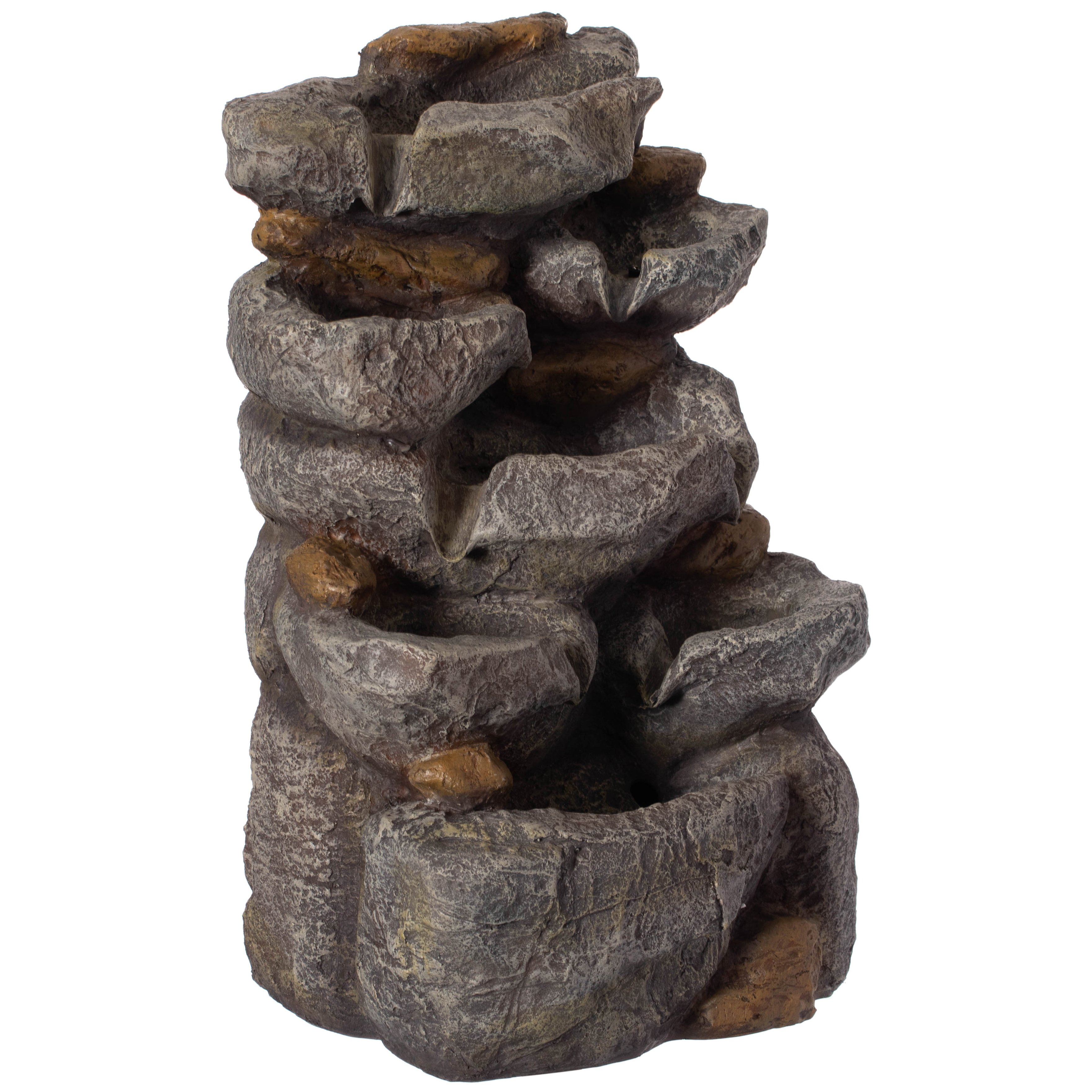 Cascading Electric Powered 8-Tier Rock Water Fountain 18.5 For Indoor And Outdoor Use