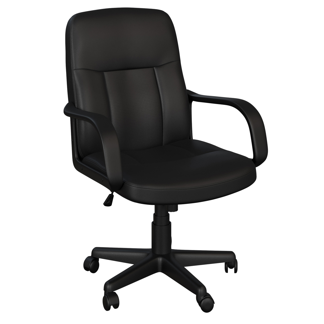 Office Chair Adjustable Height Computer Chair Tilting Leather Back With Wheels