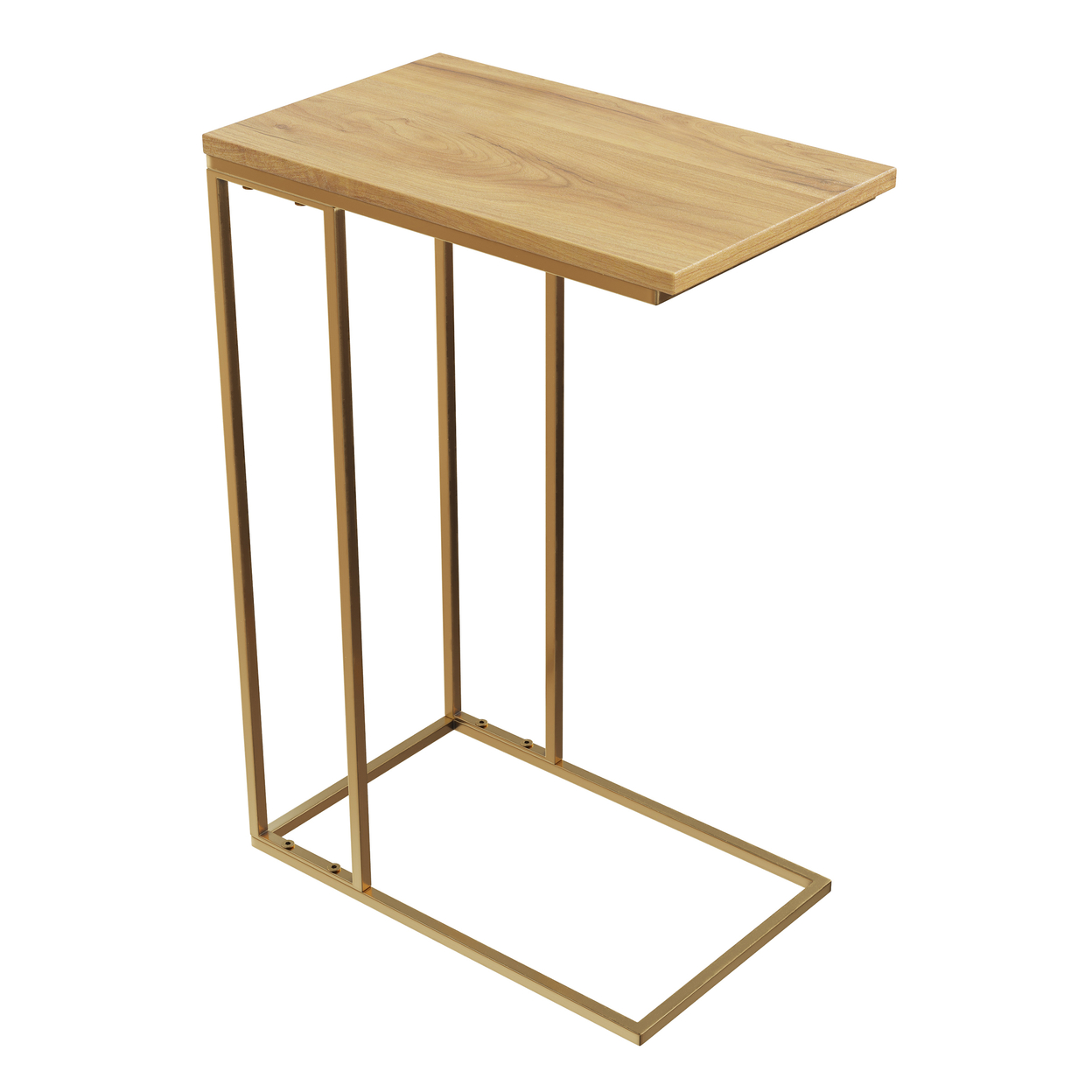C-Shaped End Table, Faux Marble Side Table Gold Iron Frame Modern Living Room
