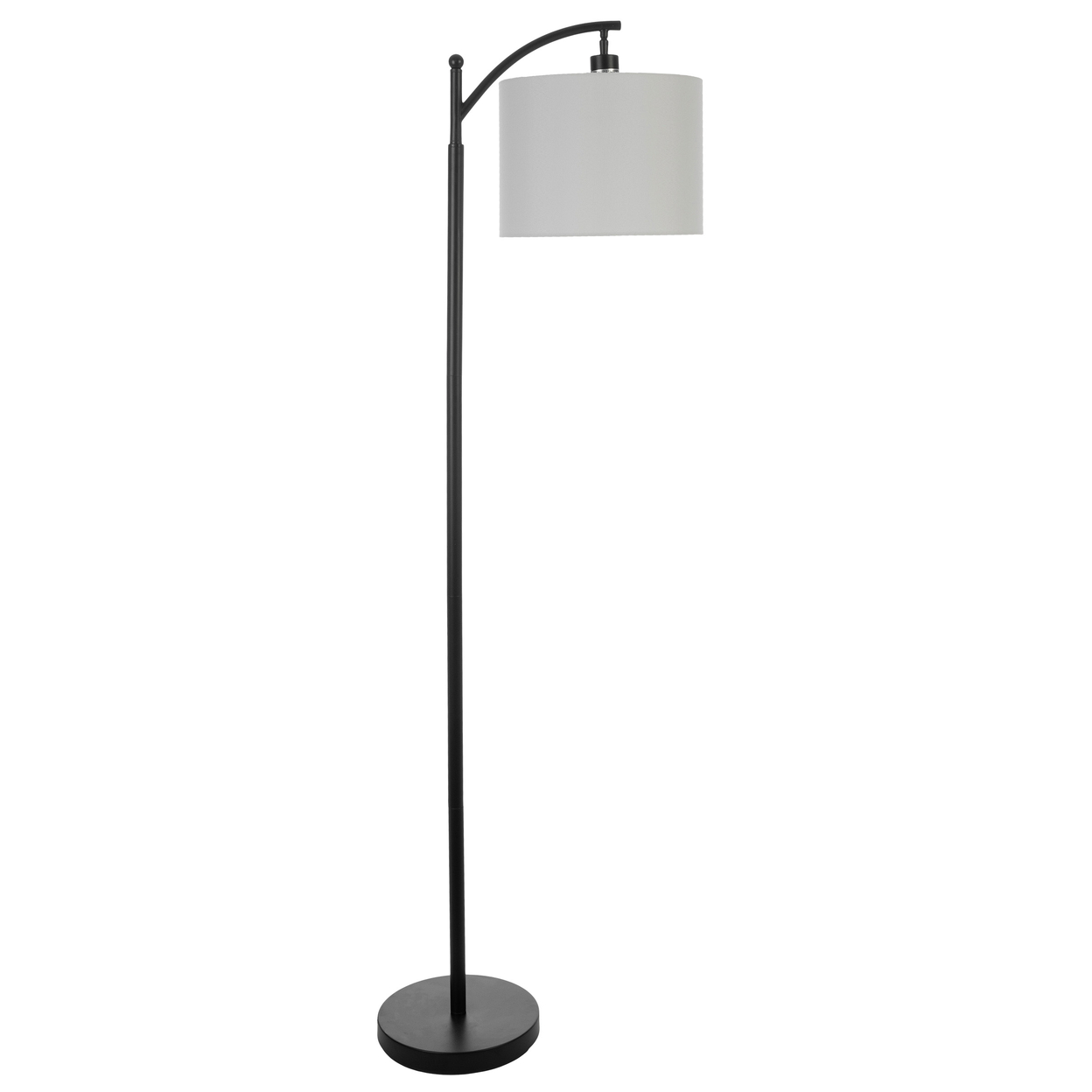 Black Floor Lamp 63in Tall Modern Linen Shade LED Bulb Shade 12L X 12W X 9H In