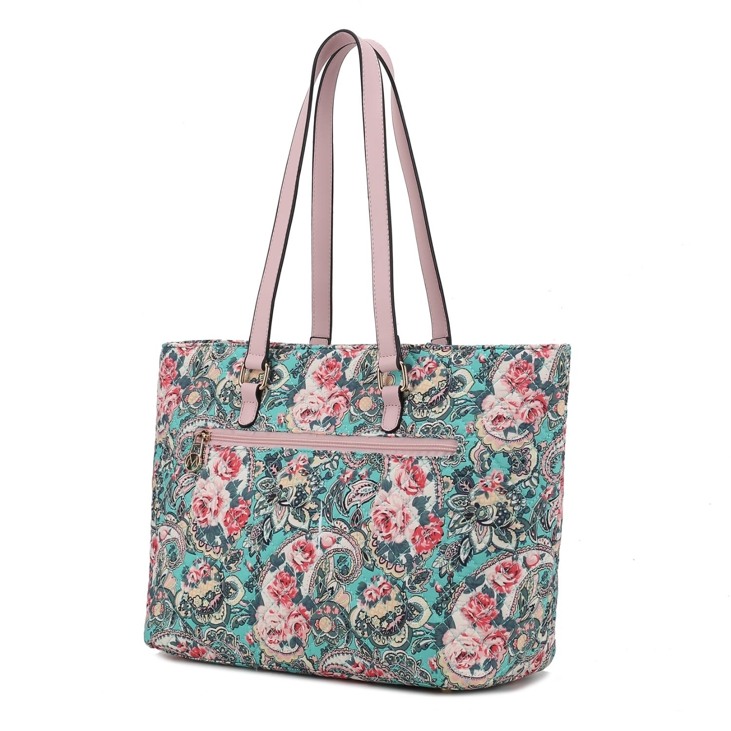 MKF Collection Hallie Quilted Cotton Botanical Pattern Women's Tote Bag By Mia K - Green