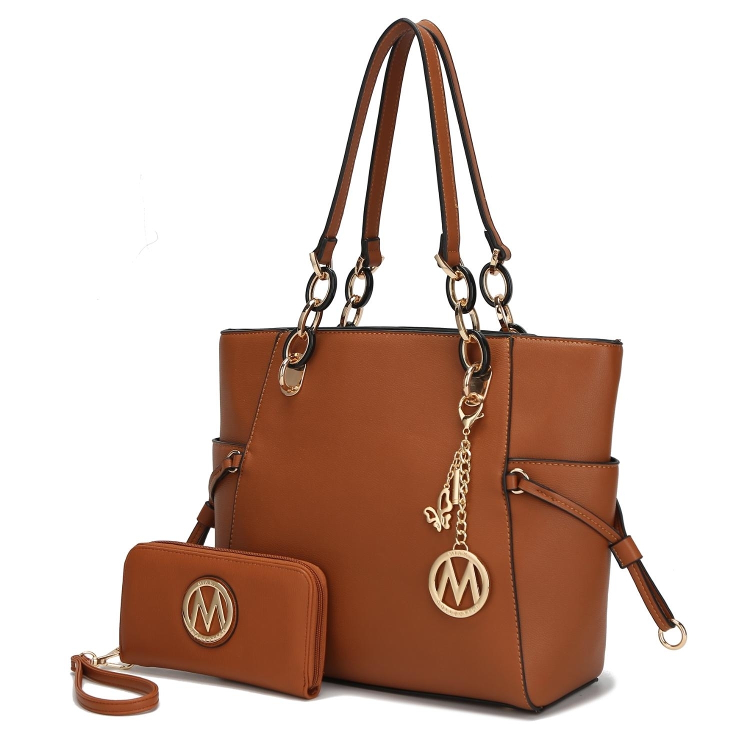 MKF Collection Yale Tote Handbag With Wallet By Mia K. - Cognac Brown
