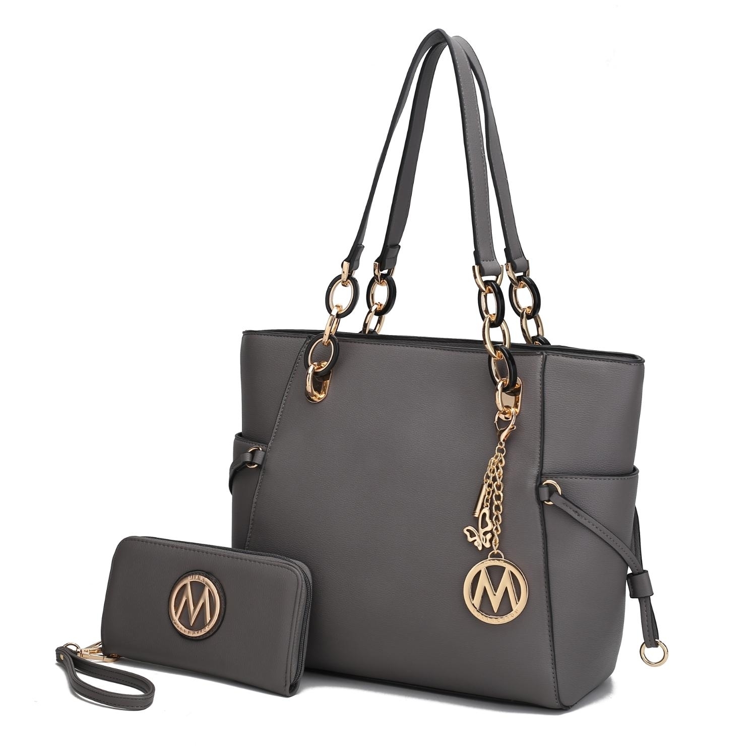 MKF Collection Yale Tote Handbag With Wallet By Mia K. - Charcoal