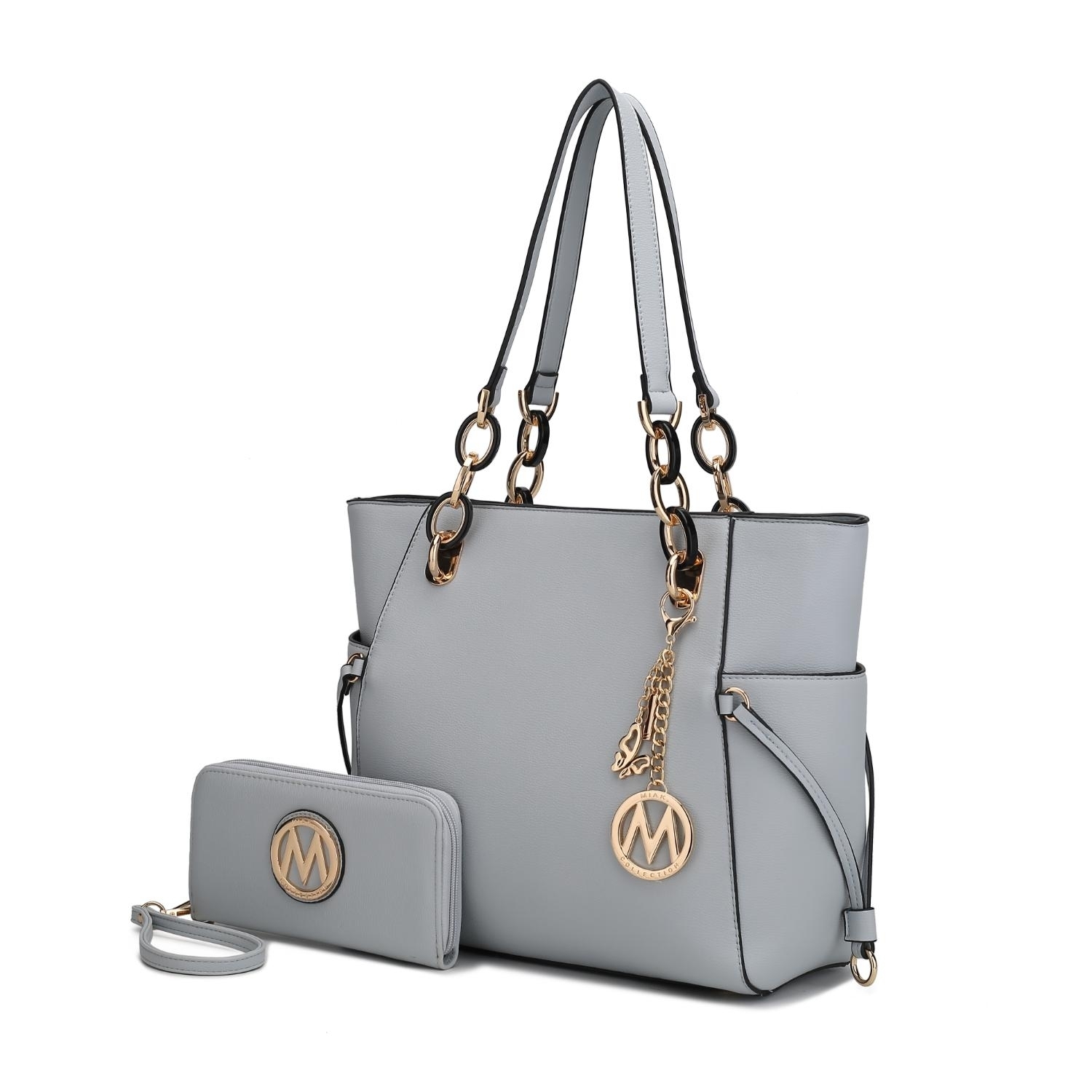 MKF Collection Yale Tote Handbag With Wallet By Mia K. - Dusty Blue