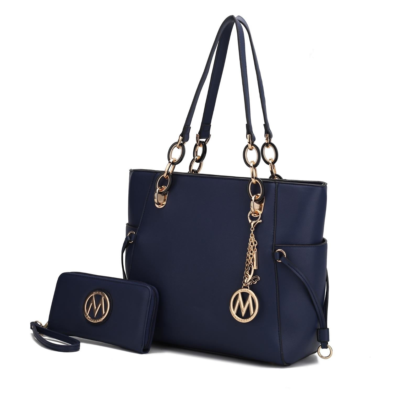 MKF Collection Yale Tote Handbag With Wallet By Mia K. - Navy