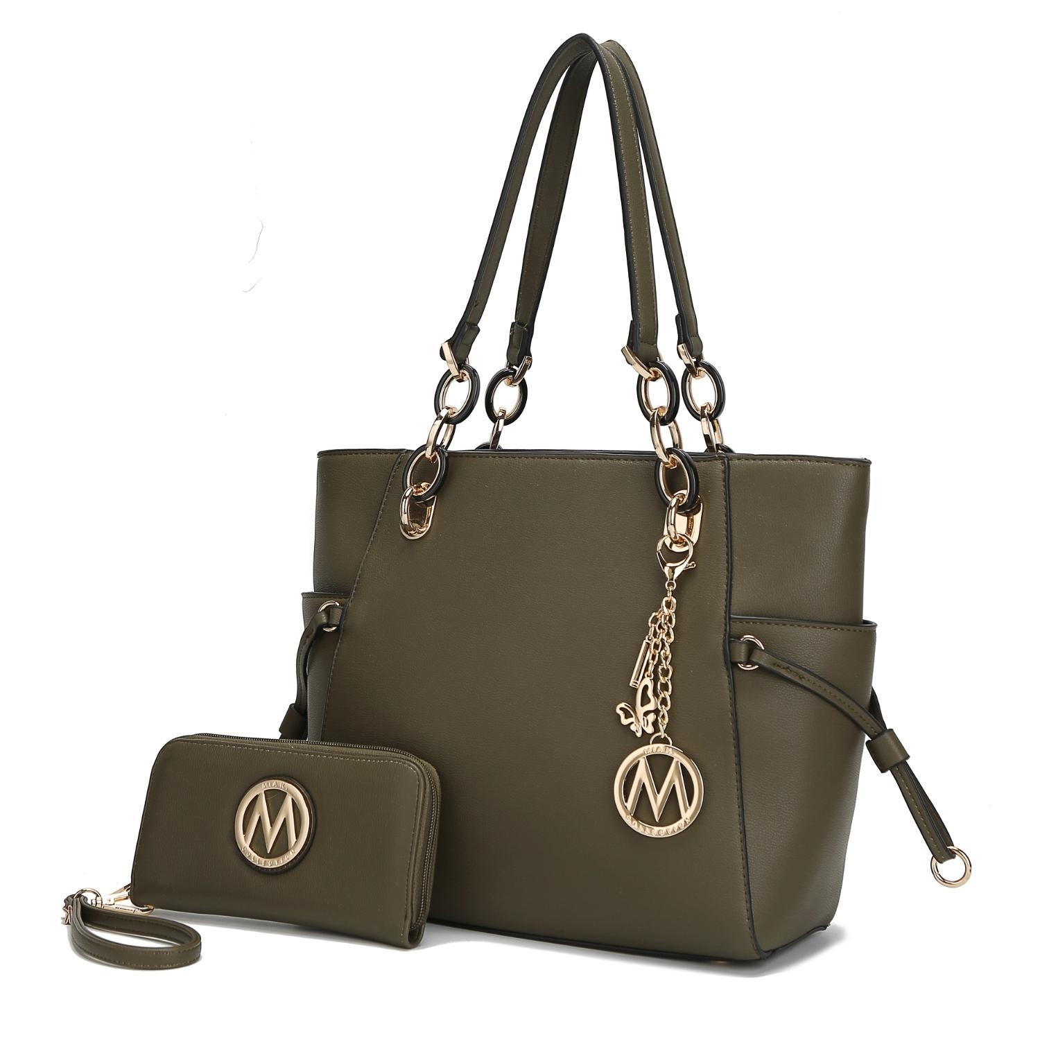 MKF Collection Yale Tote Handbag With Wallet By Mia K. - Olive