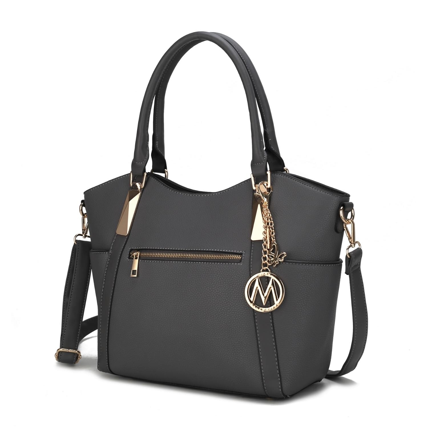 MKF Collection Janise Solid Tote Handbag By Mia K. - Charcoal