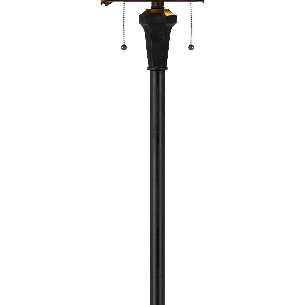 Eli 60 Inch Floor Lamp, Hexagonal Tiffany Style Shade, Dual Light, Bronze- Saltoro Sherpi