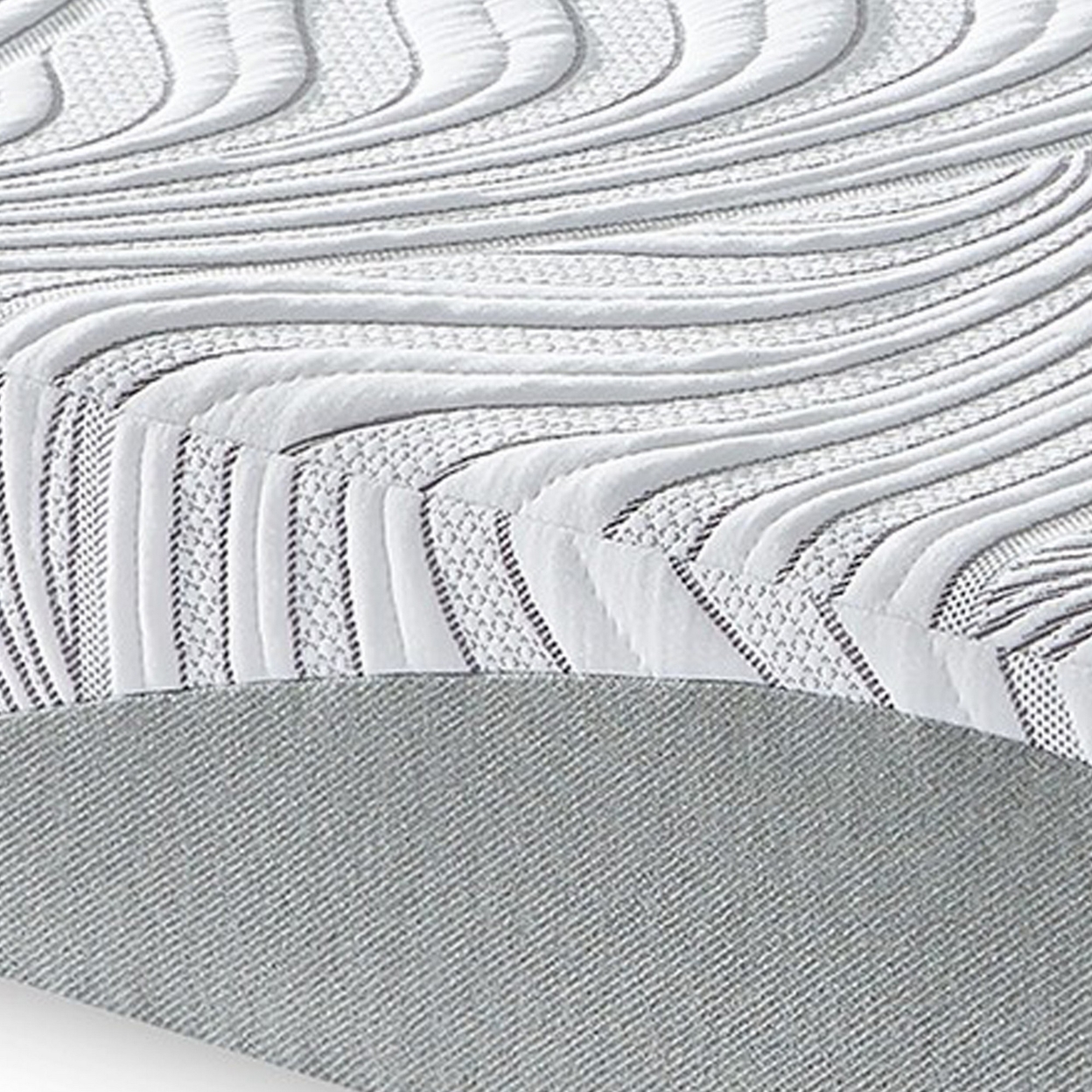 10 Inch Memory Foam Queen Mattress, White And Gray, Stretch Knit Cover